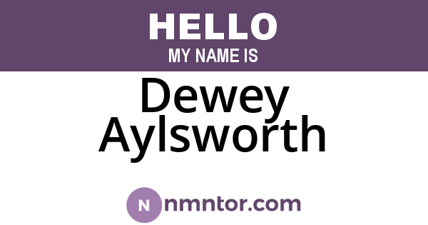 Dewey Aylsworth