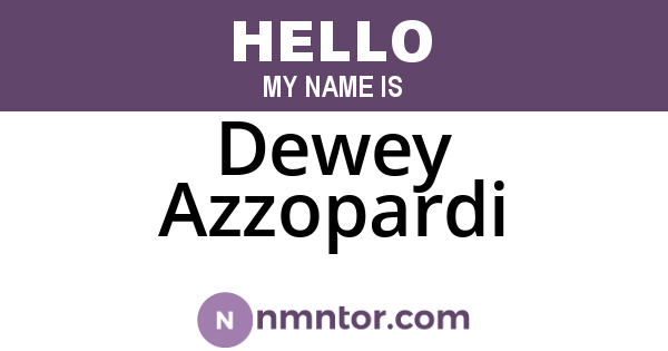 Dewey Azzopardi