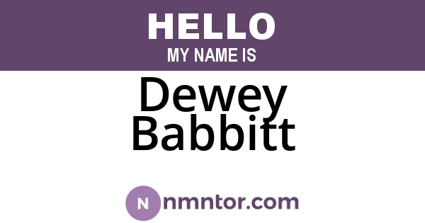 Dewey Babbitt