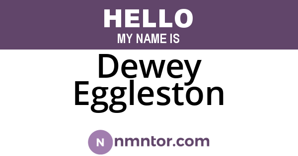 Dewey Eggleston