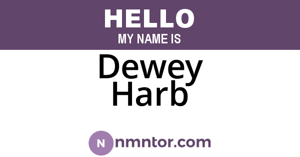 Dewey Harb