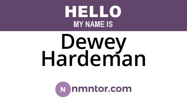 Dewey Hardeman