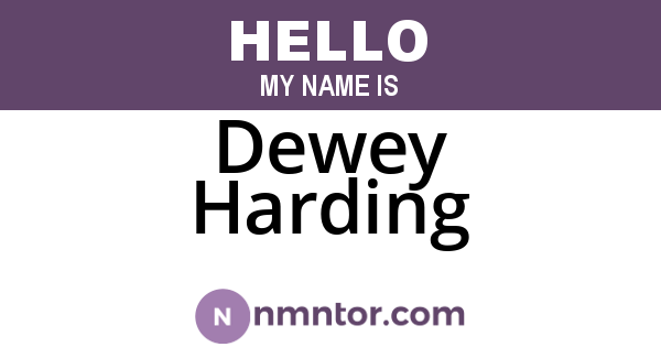 Dewey Harding