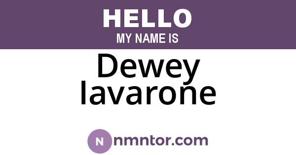 Dewey Iavarone