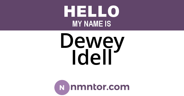 Dewey Idell