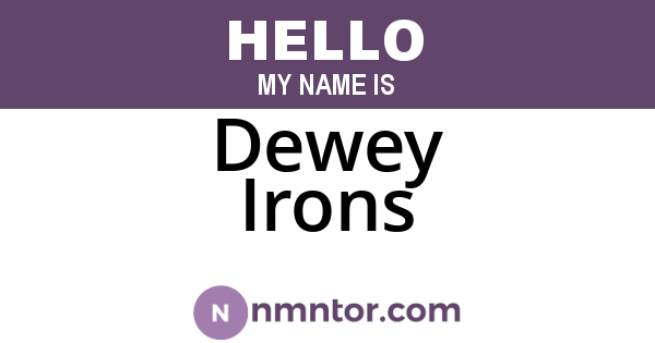 Dewey Irons