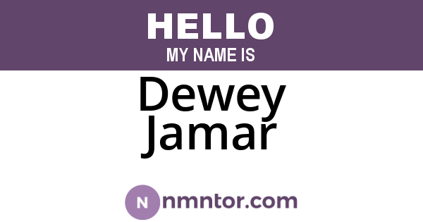Dewey Jamar