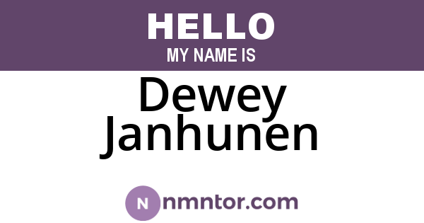 Dewey Janhunen