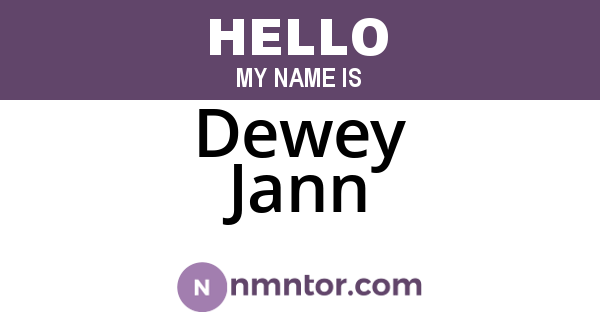 Dewey Jann