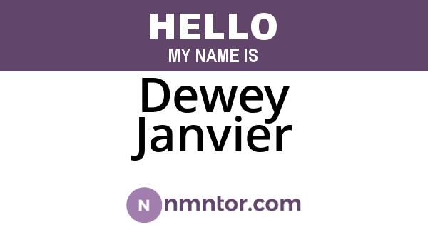 Dewey Janvier