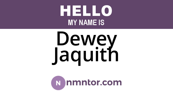Dewey Jaquith