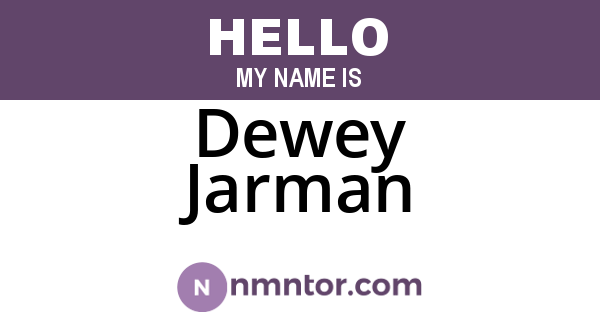 Dewey Jarman