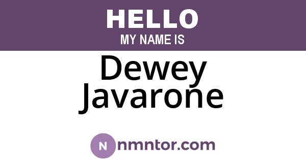 Dewey Javarone