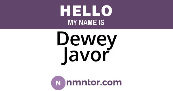 Dewey Javor