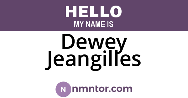 Dewey Jeangilles
