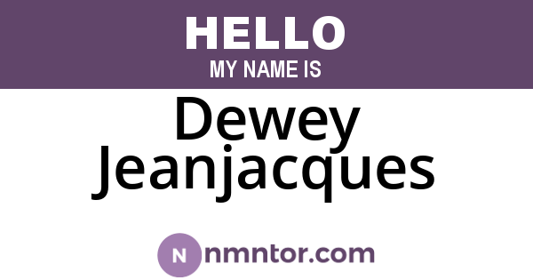 Dewey Jeanjacques