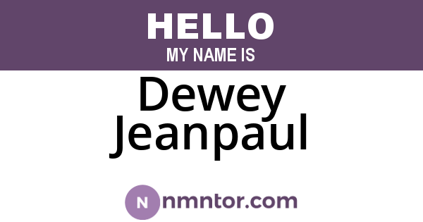 Dewey Jeanpaul