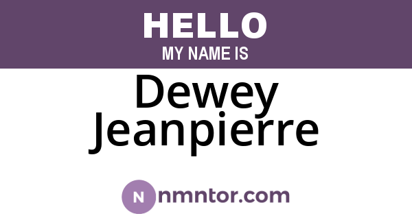 Dewey Jeanpierre
