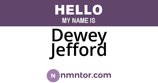 Dewey Jefford