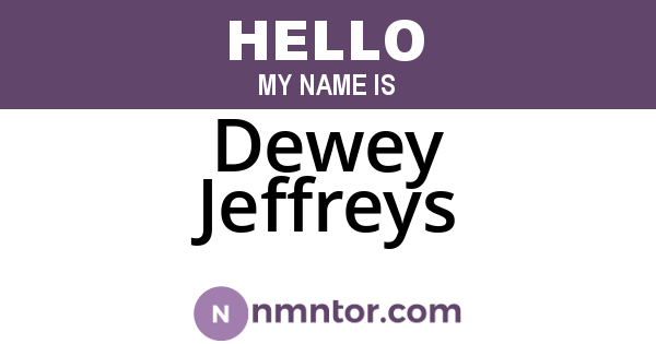 Dewey Jeffreys
