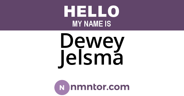 Dewey Jelsma