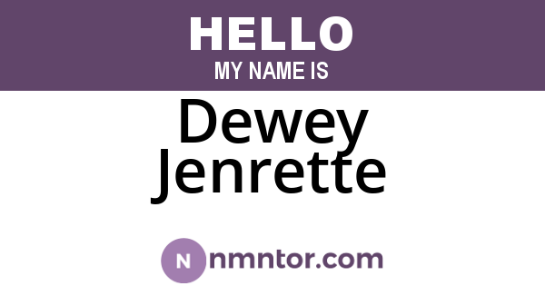 Dewey Jenrette