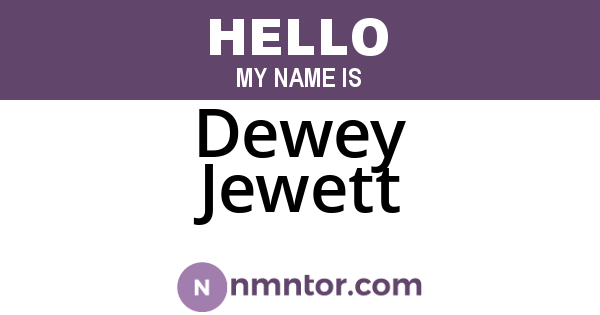 Dewey Jewett