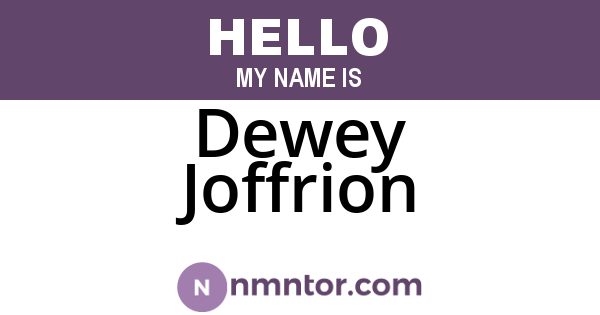 Dewey Joffrion