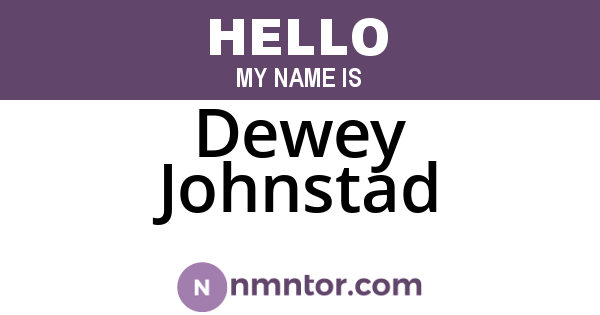 Dewey Johnstad