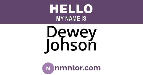 Dewey Johson