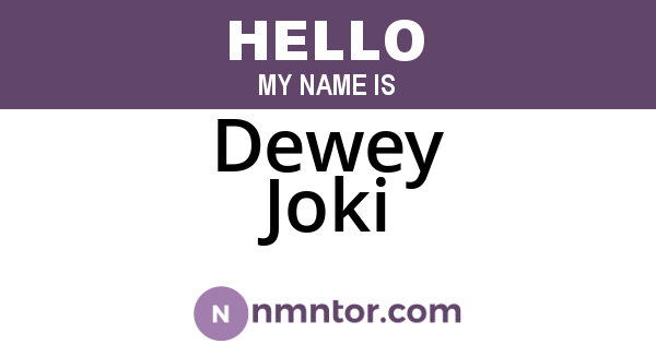 Dewey Joki