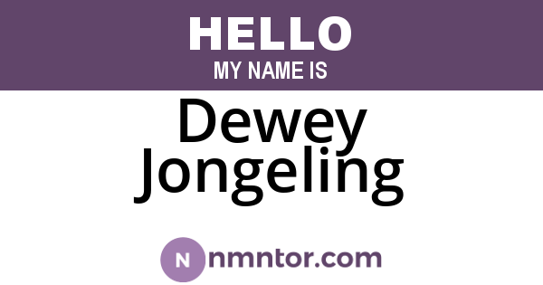 Dewey Jongeling