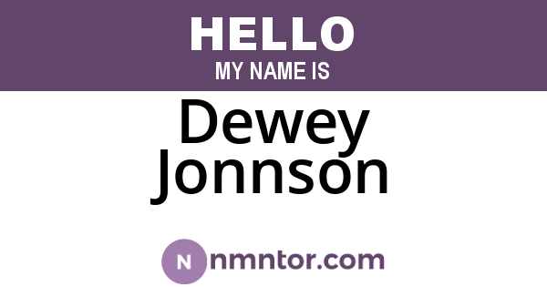 Dewey Jonnson