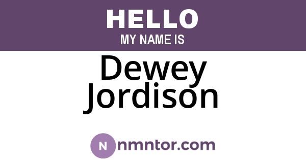 Dewey Jordison