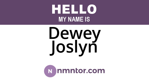 Dewey Joslyn