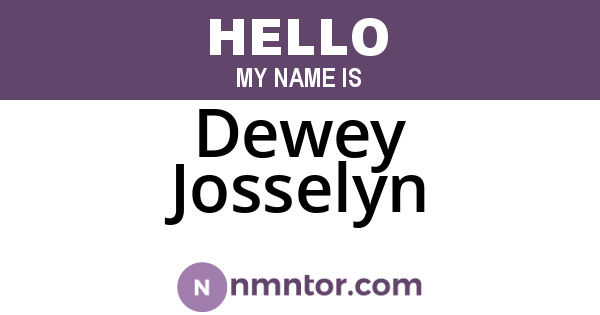 Dewey Josselyn