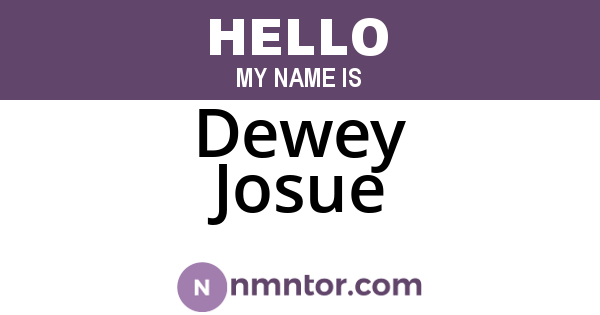 Dewey Josue