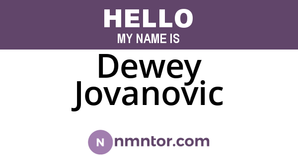 Dewey Jovanovic