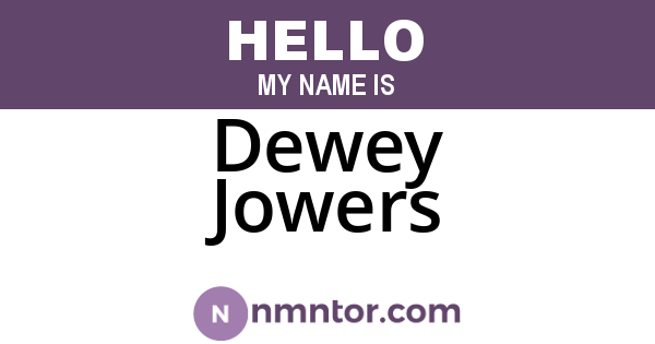 Dewey Jowers