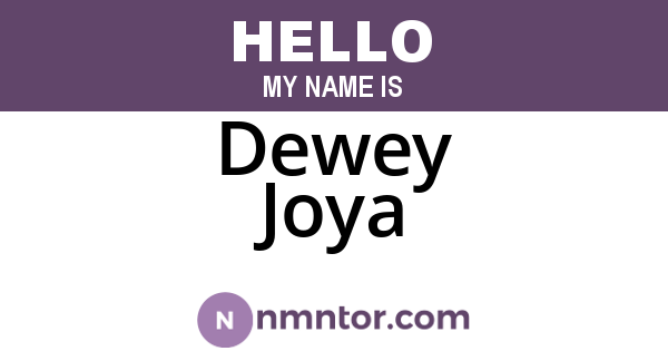 Dewey Joya