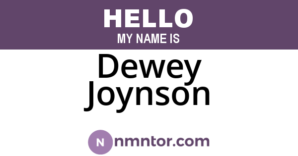 Dewey Joynson
