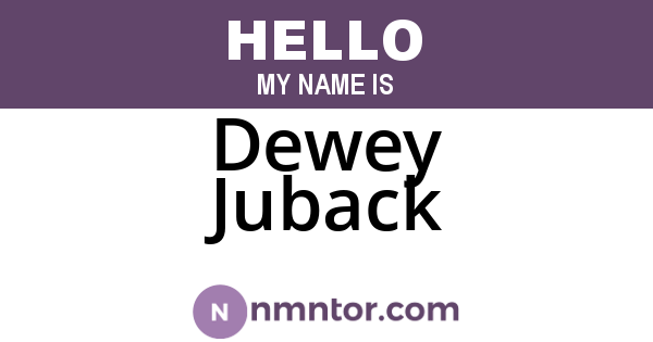 Dewey Juback
