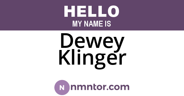 Dewey Klinger