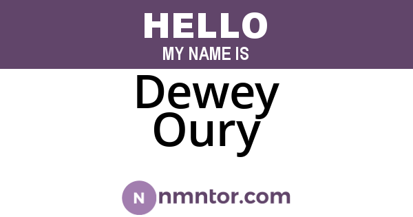 Dewey Oury