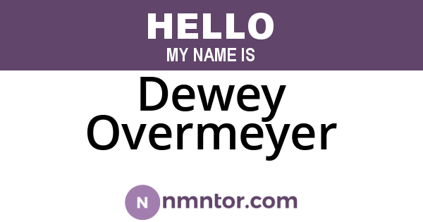 Dewey Overmeyer
