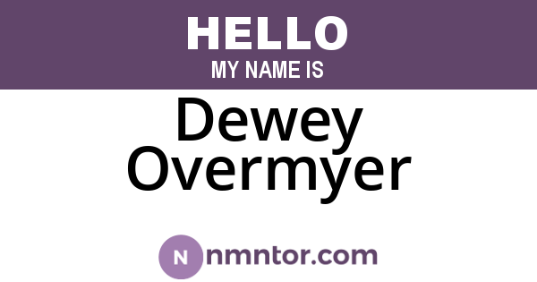Dewey Overmyer