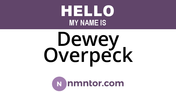 Dewey Overpeck