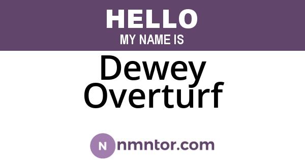 Dewey Overturf