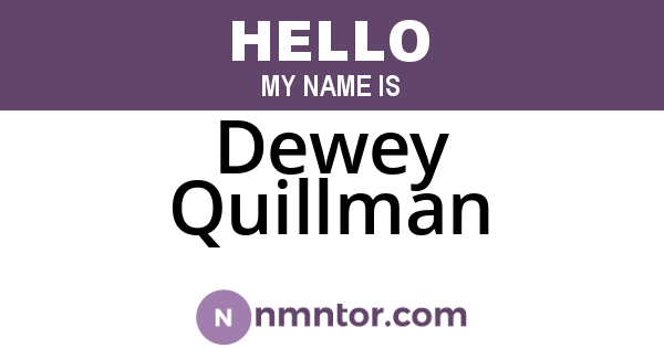 Dewey Quillman