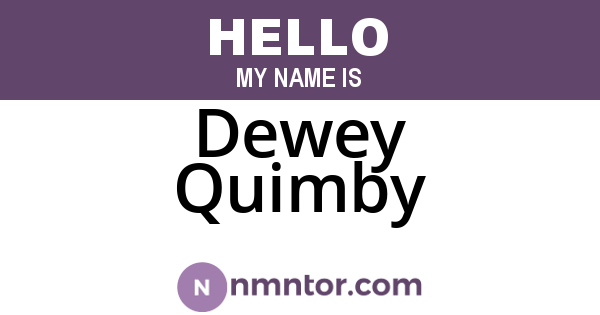 Dewey Quimby